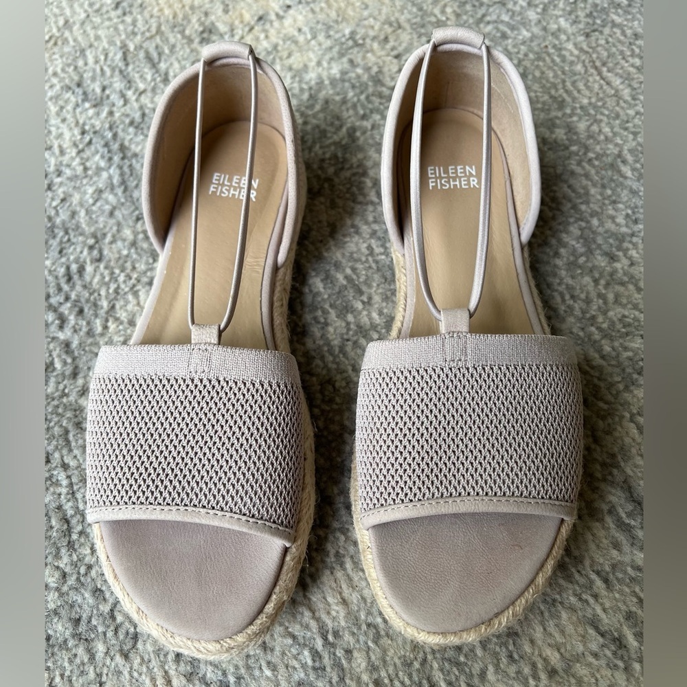 Eileen Fisher Mews Mesh Espadrilles Womens 7 Blush Slip On Sandals - Picture 2 of 9